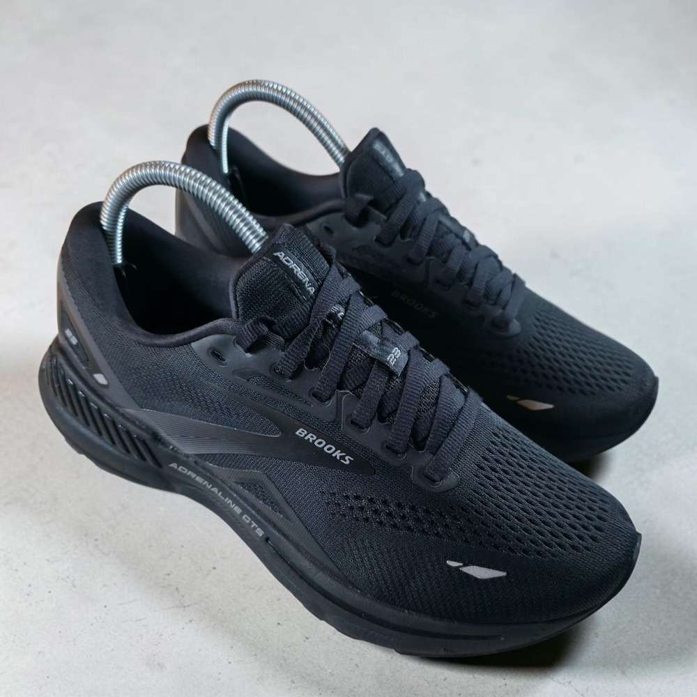Brooks Adrenaline GTS 23 Womens Size 8.5 B Triple Black Running Shoes Sneakers